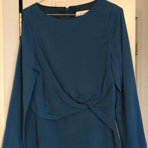 Reiss Blue Twist-Front Blouse